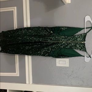 Green sequin dress